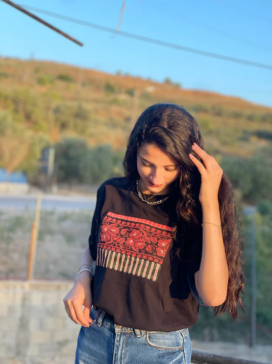 T-Shirts Made in Palestine with Hand-Stitched Tatreez 🇵🇸